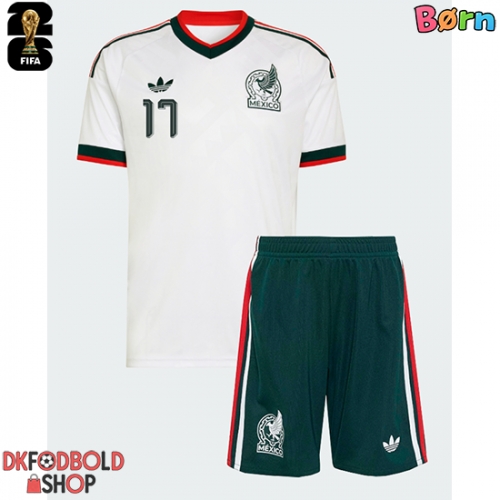 Mexico Orbelin Pineda #17 Udebanesæt Børn VM 2026 Kort ærmer (+ korte bukser)